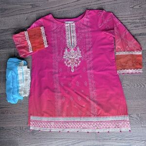 Pakistani/Indian style womens 2 piece Maria B outfit shirt+dupptta Large size